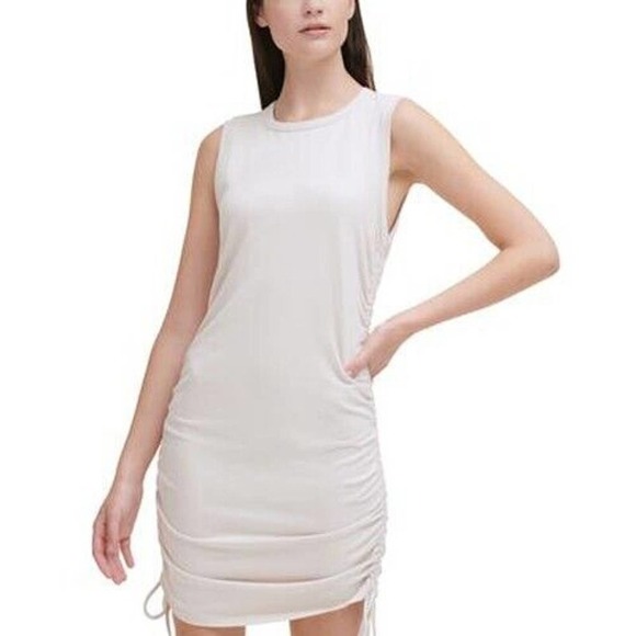 Calvin Klein Jeans Dresses & Skirts - JR677 Calvin Klein Jeans Tan Cinched-Side Sleeveless Dress Size L